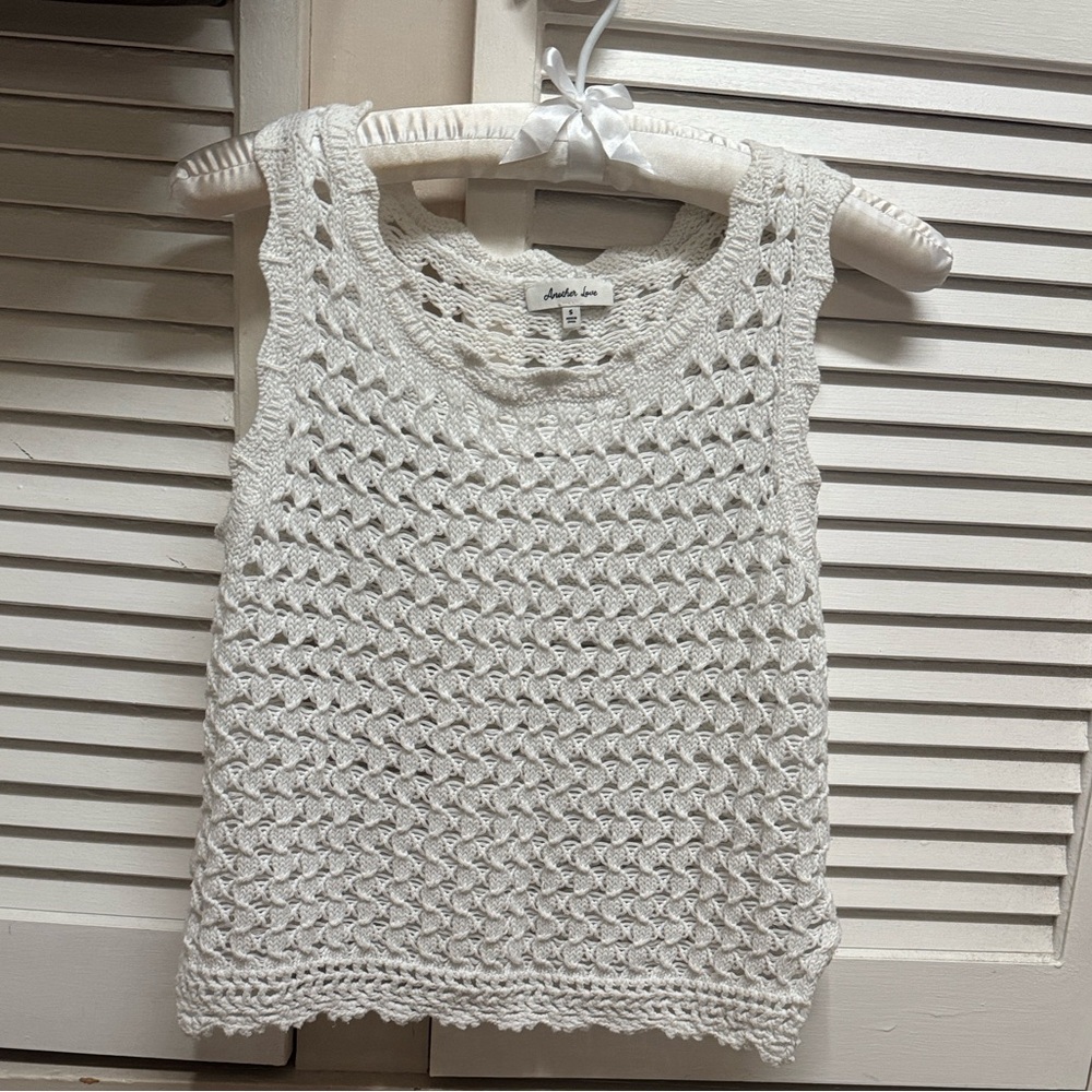 Another Love  white. Crochet Tank Top